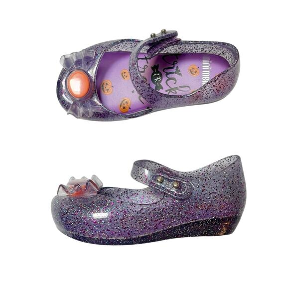 Mini Melissa Trick or Treat Glitter Ballet Flats Size 7 - Picture 1 of 6